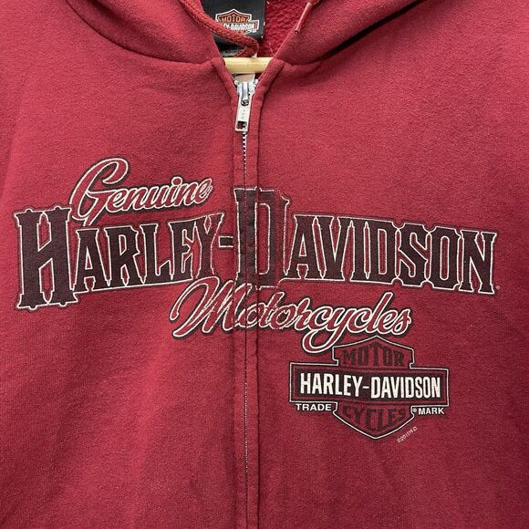Harley Davidson Motorcycle Jacket Hoodie Buds Evansville Indiana Women's Large - Picture 3 of 12